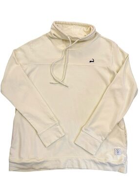 Cuffy’s Ocean Wash Mock Neck Sweatshirt Thumbholes Yellow Cotton Large Cape Cod